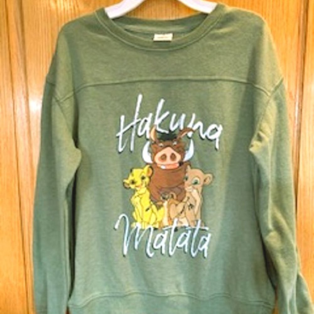 NEW Disney Lion King Hakuna Matata Classic Pullover Cotton Blend Sweatshirt